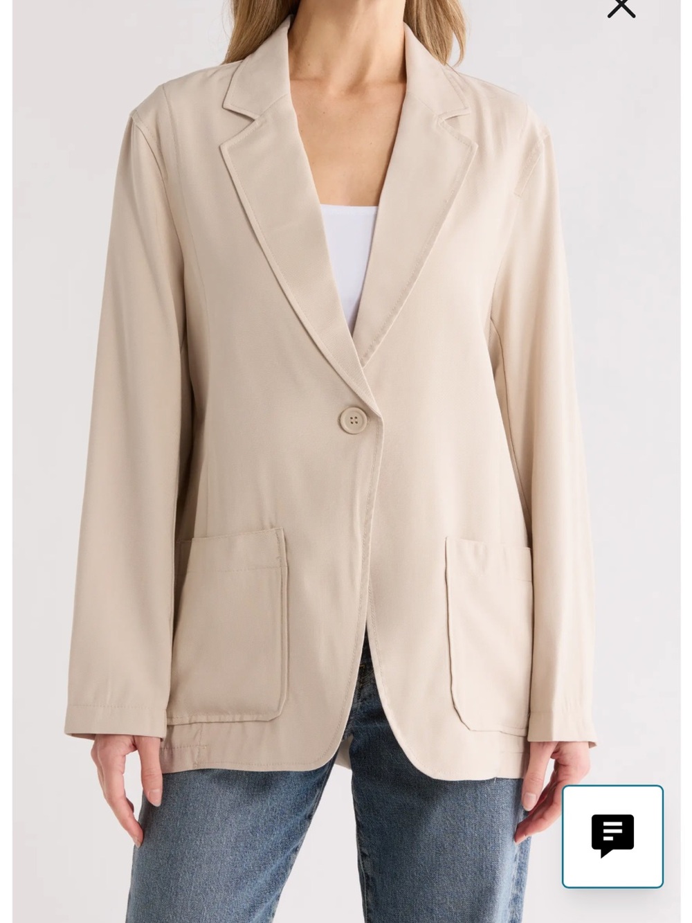 Max Studio Light Beige Single-Button Blazer